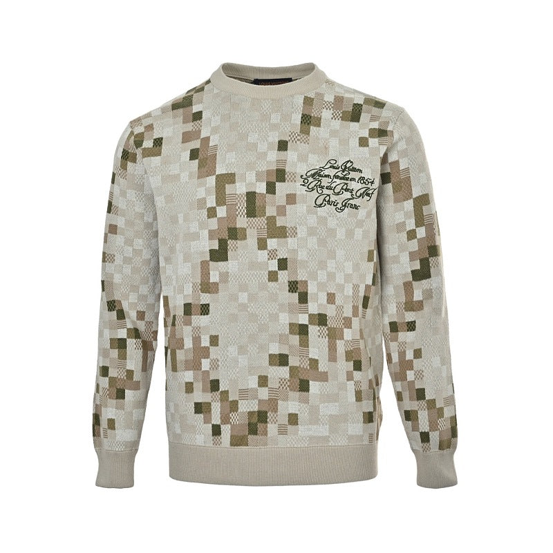 Louis Vuitton Pixel Mosaic Crewneck Sweater - Off White