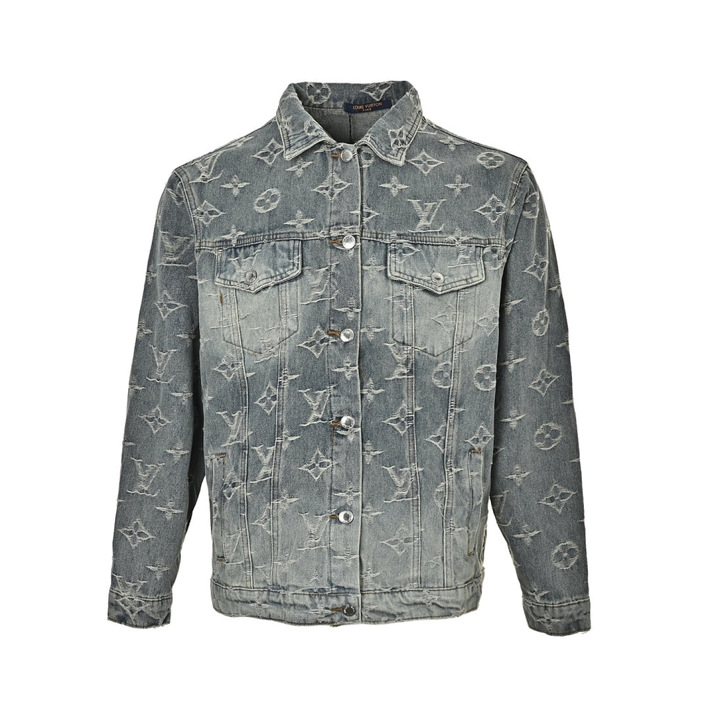 Louis Vuitton Monogram Washed Denim Jacket - Grey