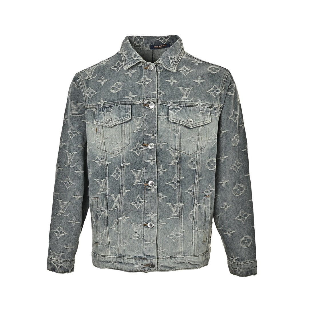 Louis Vuitton Monogram Washed Denim Jacket - Grey