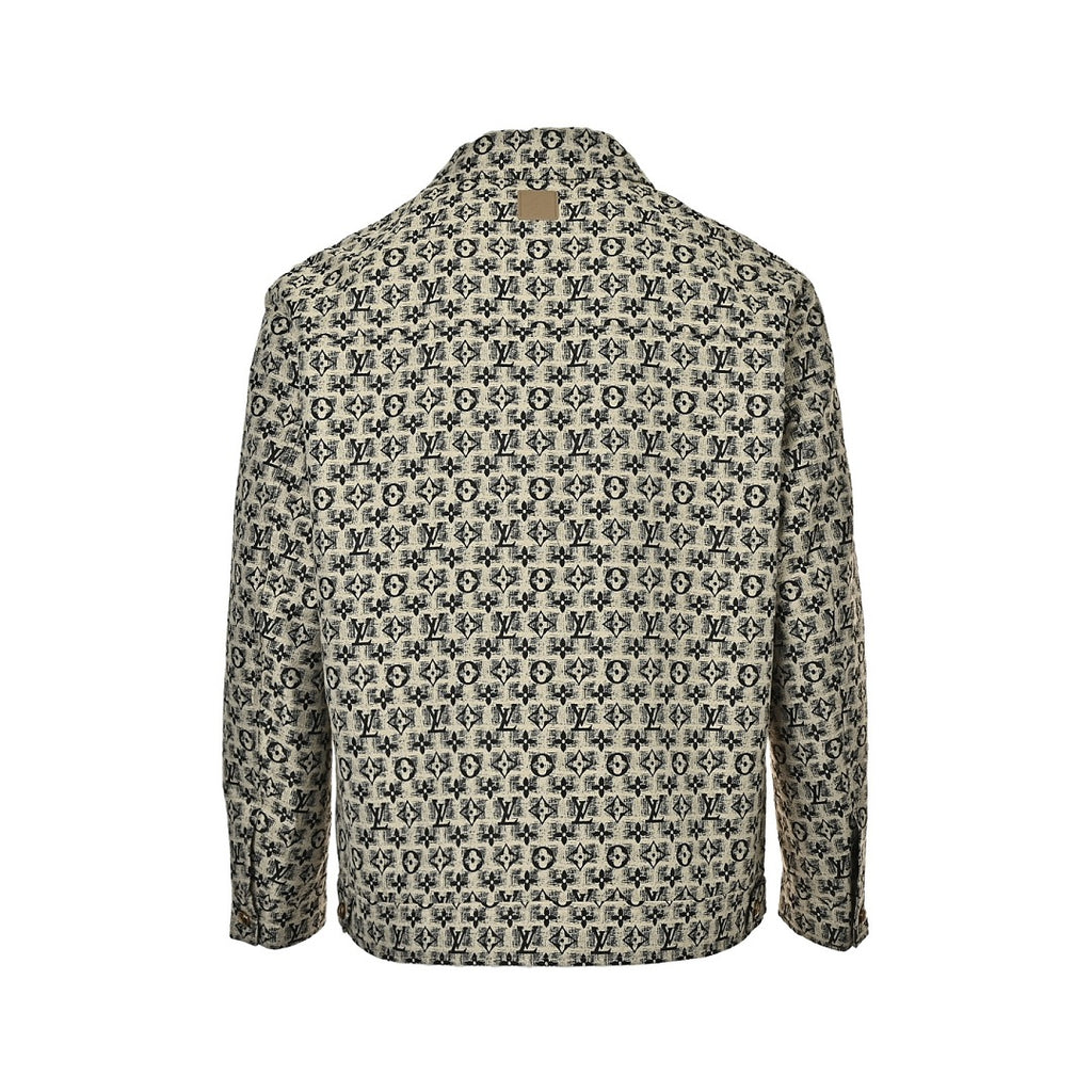 Louis Vuitton Monogram Textured Button Jacket - Beige