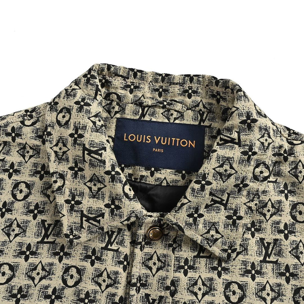 Louis Vuitton Monogram Textured Button Jacket - Beige