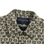 Louis Vuitton Monogram Textured Button Jacket - Beige