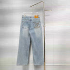 Louis Vuitton Logo-Embroidered Straight-Leg Jeans