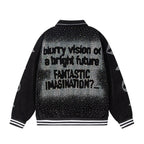 Louis Vuitton Crystal Embellished Varsity Bomber Jacket — Black