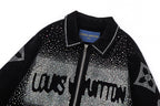 Louis Vuitton Crystal Embellished Varsity Bomber Jacket — Black