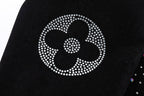 Louis Vuitton Crystal Embellished Varsity Bomber Jacket — Black