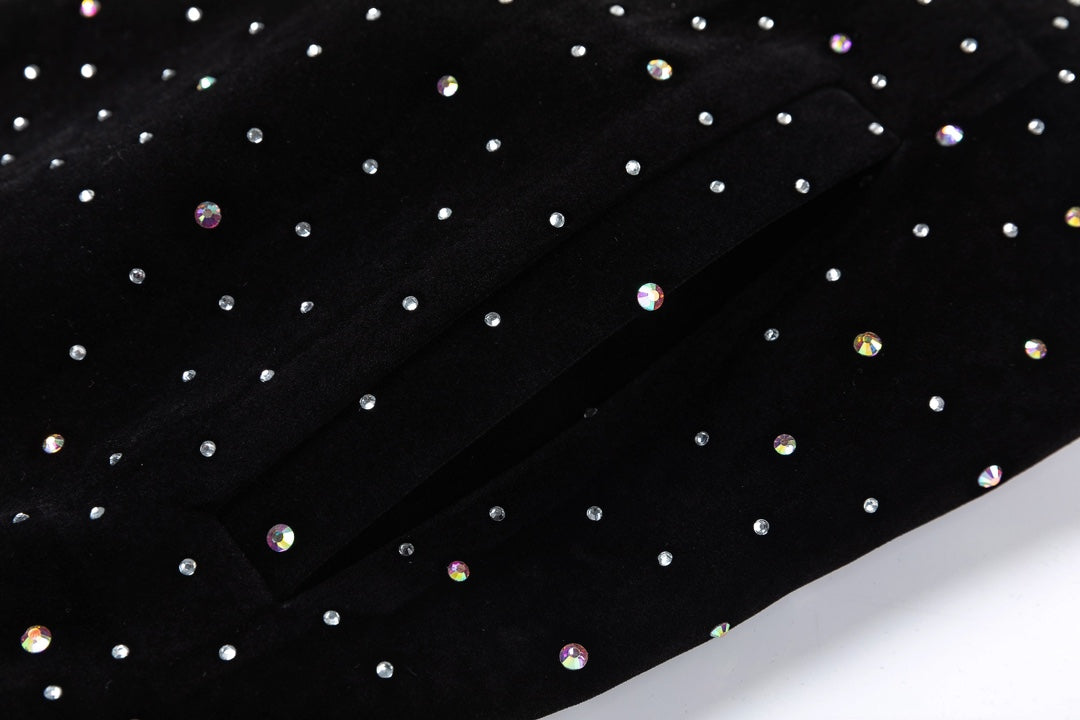 Louis Vuitton Crystal Embellished Varsity Bomber Jacket — Black