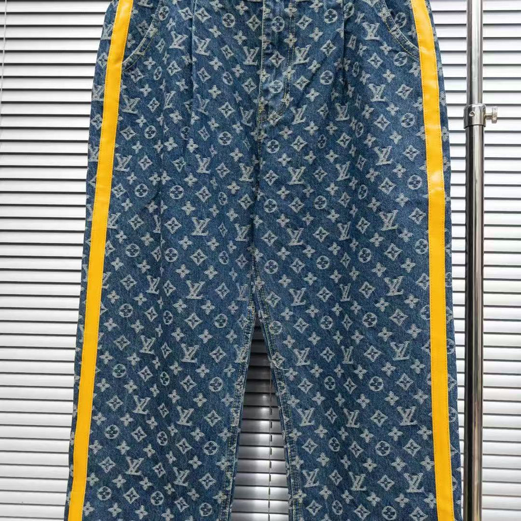 Louis Vuitton Logo-Embroidered Straight-Leg Jeans