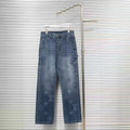 Louis Vuitton Logo-Embroidered Straight-Leg Jeans