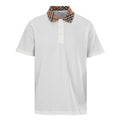Burberry Short-Sleeve Polo Shirt with Check Collar Detail