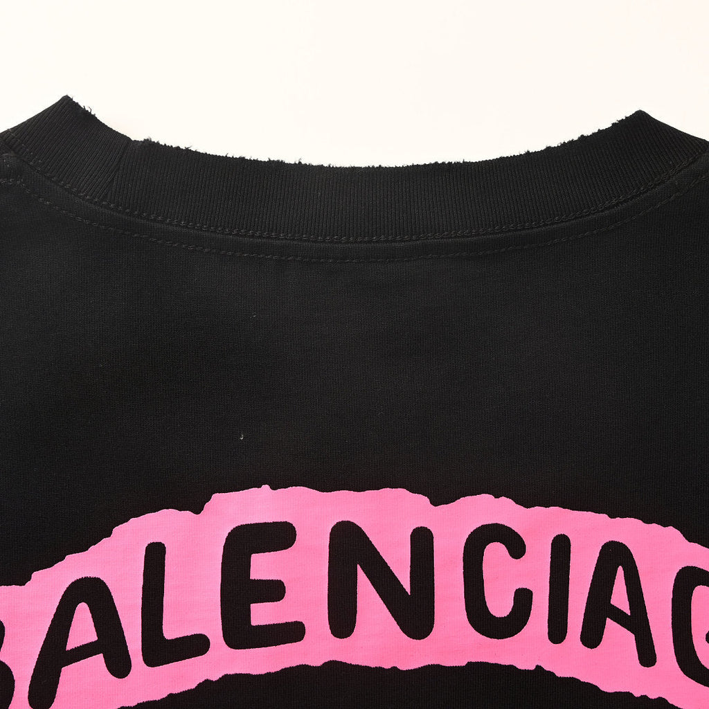 Balenciaga Graffiti Logo Oversized T-Shirt – Off-black