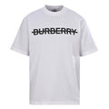 Burberry T-Shirt with Tape-Style Horizontal Stripe Overlay & Letter Print