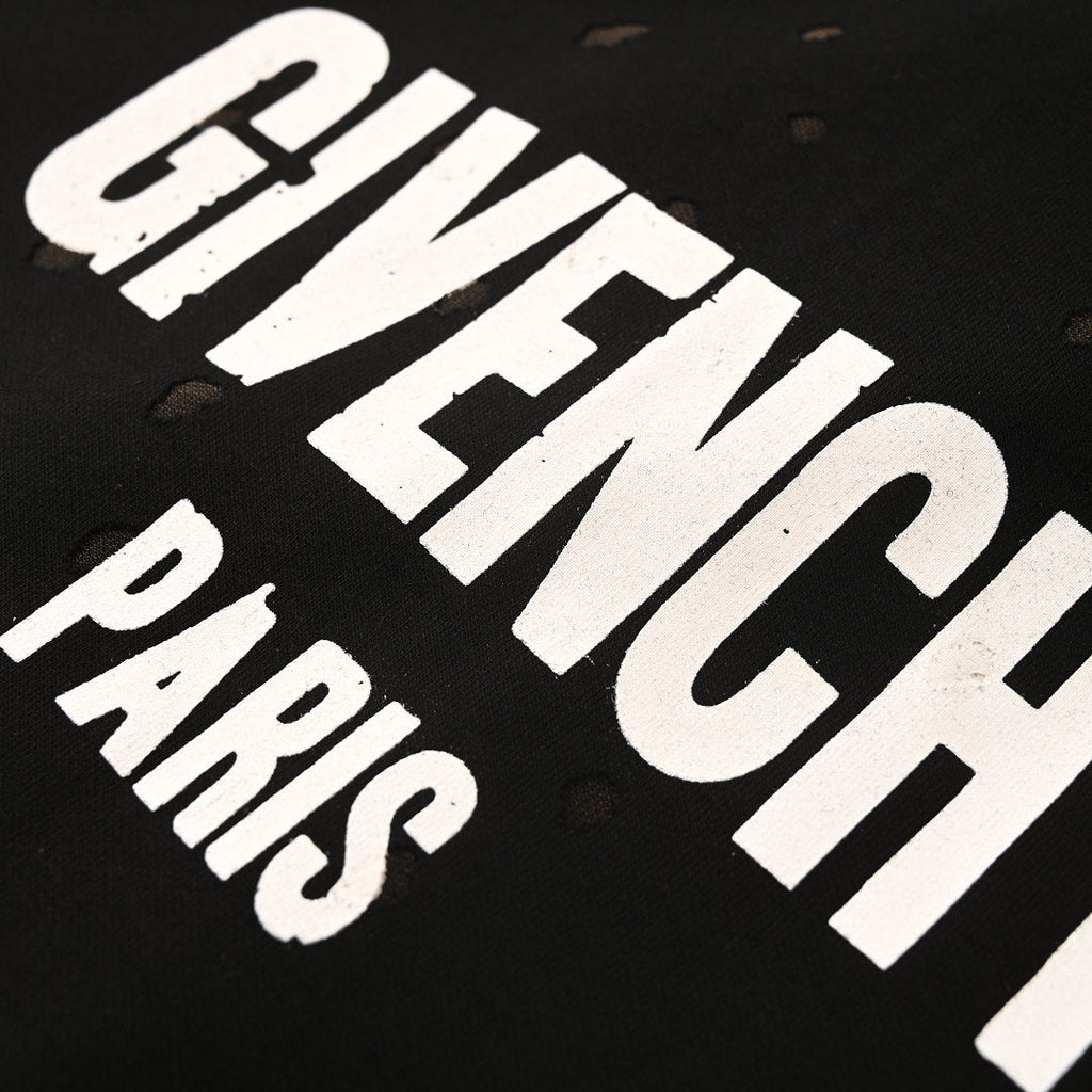 Givenchy Paris Destroyed Distressed Oversized T-Shirt – black