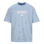 Givenchy Paris Destroyed Distressed Oversized T-Shirt – Sky Blue