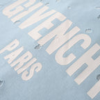 Givenchy Paris Destroyed Distressed Oversized T-Shirt – Sky Blue