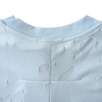 Givenchy Paris Destroyed Distressed Oversized T-Shirt – Sky Blue
