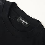 Balenciaga Double-B Bitcoin Hand-Painted Distressed Crewneck T-Shirt