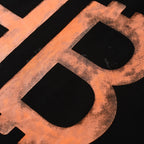 Balenciaga Double-B Bitcoin Hand-Painted Distressed Crewneck T-Shirt
