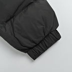 Gucci Black Down Puffer Hooded Jacket with Stripe Wordmark