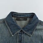 Gucci Mid-Blue Washed Denim Point Collar Overshirt