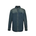 Gucci Mid-Blue Washed Denim Point Collar Overshirt