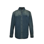 Gucci Mid-Blue Washed Denim Point Collar Overshirt