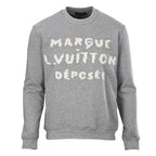 Louis Vuitton Marque Déposée Embroidered Crewneck Sweatshirt — Grey