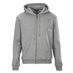Louis Vuitton Monogram Embroidered Zip Hoodie — Grey