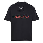 Balenciaga Embroidered Patch T-Shirt with 3M Reflective Stitching – Black