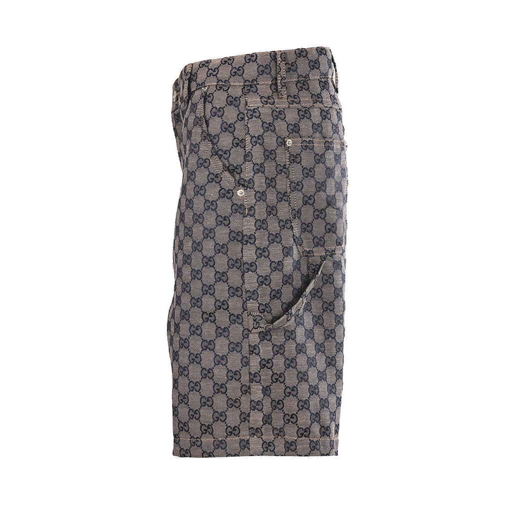 Gucci GG Monogram Denim Shorts – Grey