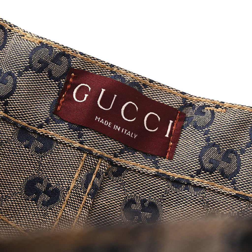 Gucci GG Monogram Denim Shorts – Grey