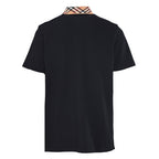 Burberry Short-Sleeve Polo Shirt with Check Collar Detail