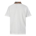Burberry Short-Sleeve Polo Shirt with Check Collar Detail