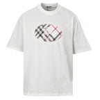 Burberry Short-Sleeve T-Shirt with Classic Check & Equestrian Knight Emblem