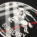 Burberry Short-Sleeve T-Shirt with Classic Check & Equestrian Knight Emblem
