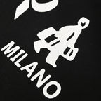 PRADA T-shirt with small figure graphic at the neckline