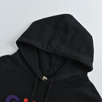 Gucci Black Rainbow Slogan Embroidery Pullover Hoodie