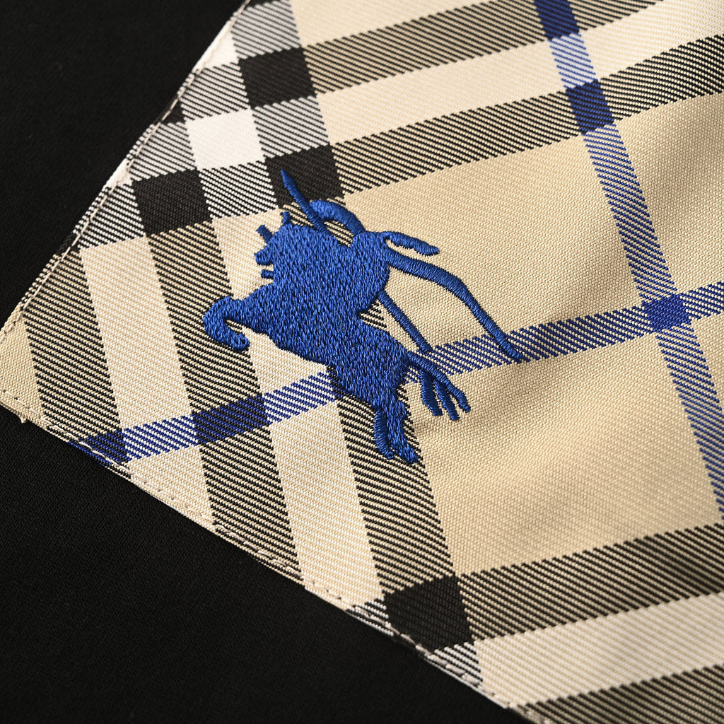 Burberry Short-Sleeve T-Shirt with Pocket & Equestrian Knight Embroidery