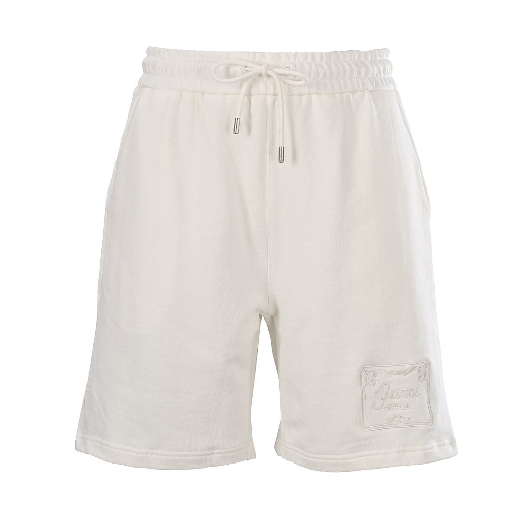 Gucci Script Logo Patch Cotton Sweat Shorts – Off-White
