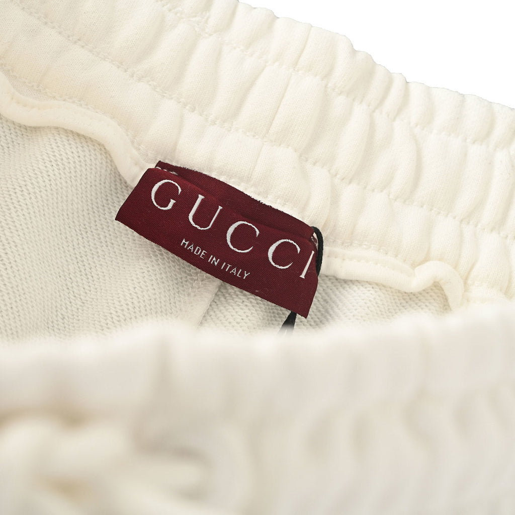 Gucci Script Logo Patch Cotton Sweat Shorts – Off-White