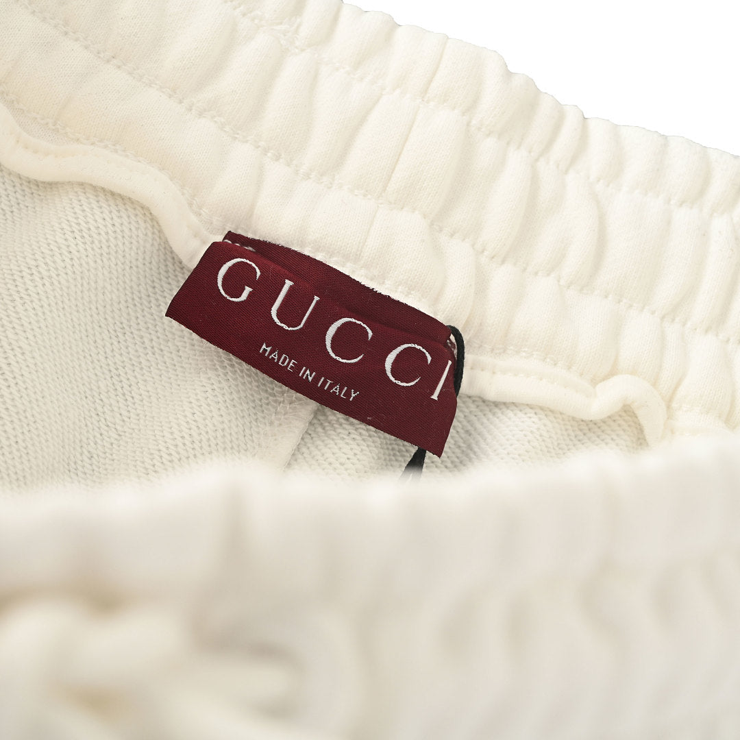 Gucci Script Logo Patch Cotton Sweat Shorts – Off-White