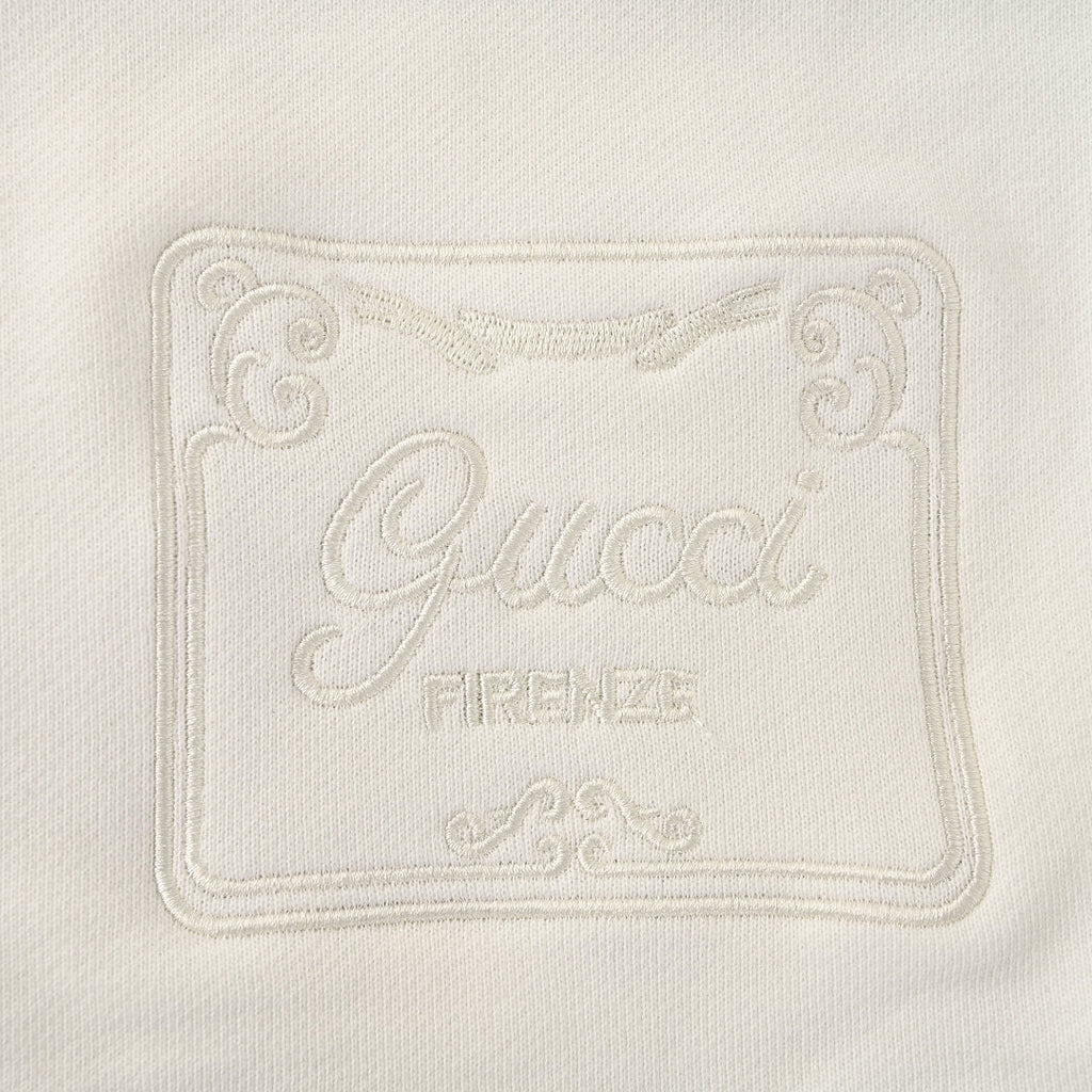 Gucci Script Logo Patch Cotton Sweat Shorts – Off-White