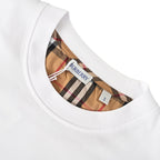 Burberry Short-Sleeve T-Shirt with Check-Pattern Sleeve Panels & Embroidered Logo