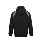Gucci Black Heavyweight Hooded Full-Zip Jacket with Shoulder Heritage Stripe
