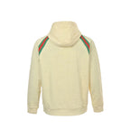 Gucci Ivory Heavyweight Hooded Full-Zip Jacket with Shoulder Heritage Stripe