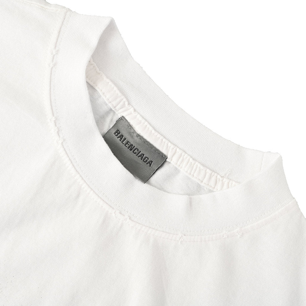 Balenciaga Green Tape Graffiti T-Shirt – White