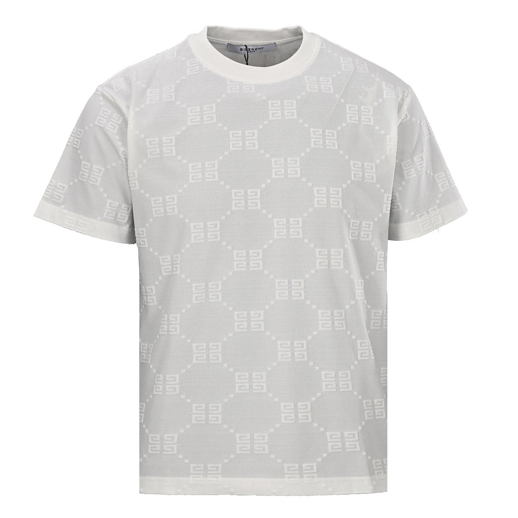 Givenchy All-Over 4G Monogram Tonal Oversized T-Shirt – Light Grey