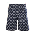 Gucci GG Monogram Print Web Stripe Shorts – Navy