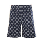 Gucci GG Monogram Print Web Stripe Shorts – Navy