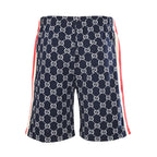 Gucci GG Monogram Print Web Stripe Shorts – Navy